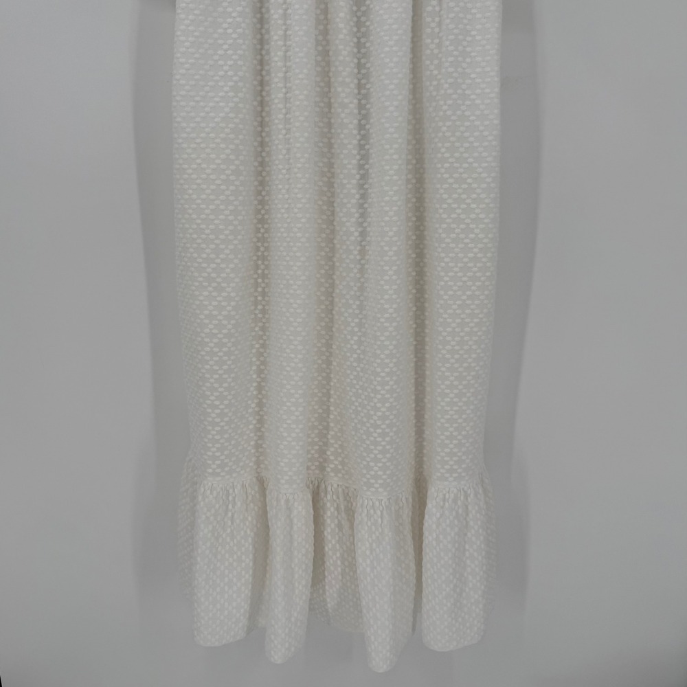 Sonnet James Ava White Textured Cotton Maxi Dress Flutter Sleeves Size Small - Picture 7 of 11